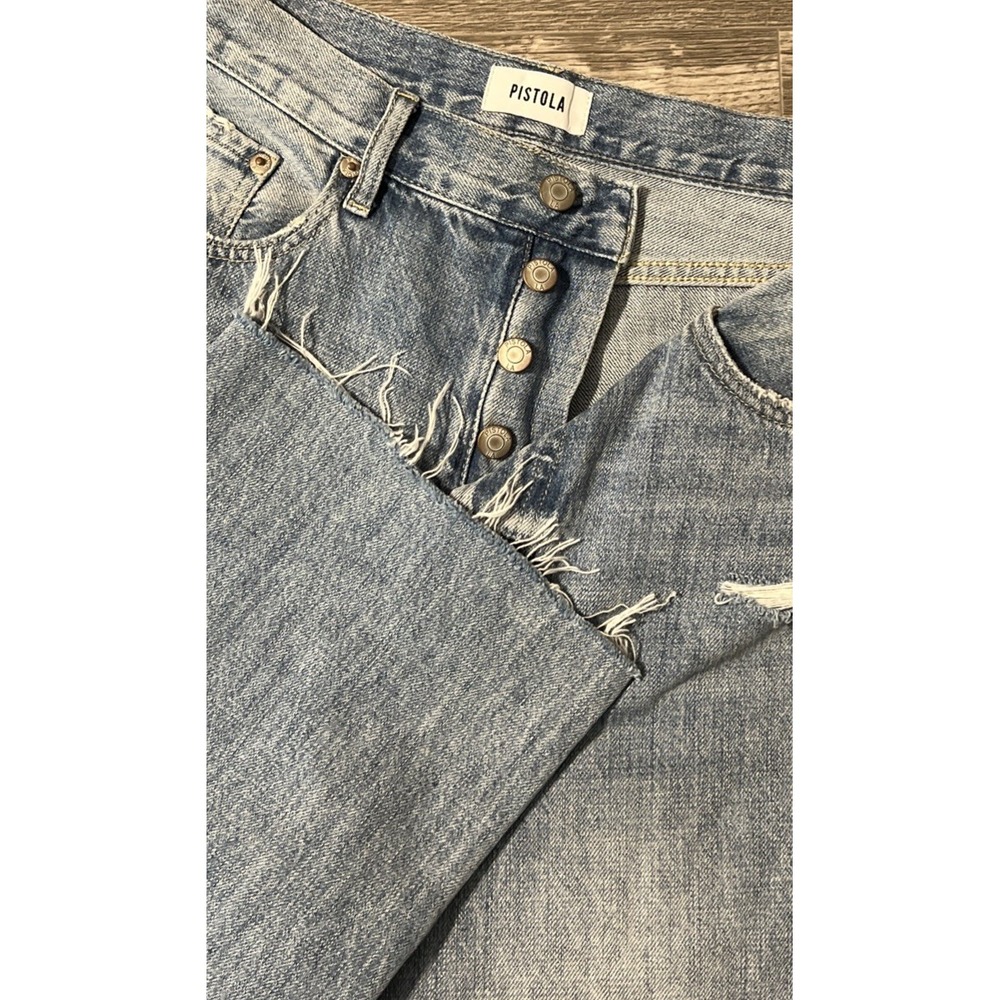 Pistola Cassie Super High Rise ButtonFly Wide Straight RawHem Jean SZ 28 (29x26)